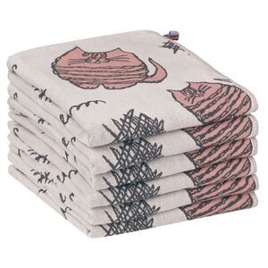 Kitty Absorbent with Hanging Loop, Dishcloths 14 x 16 Inch 6 Pack Pink